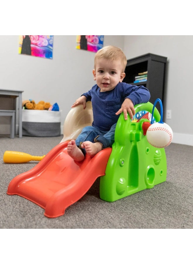 ستيب2 الرياضي الرائع للأطفال الصغار، يتضمن متسلقًا ومنزلقًا مع حلقة كرة سلة ومضرب وكرة، لعبة لعب نشطة داخلية وخارجية، مناسبة للأولاد والبنات من عمر 12 شهرًا فما فوق - Image 2